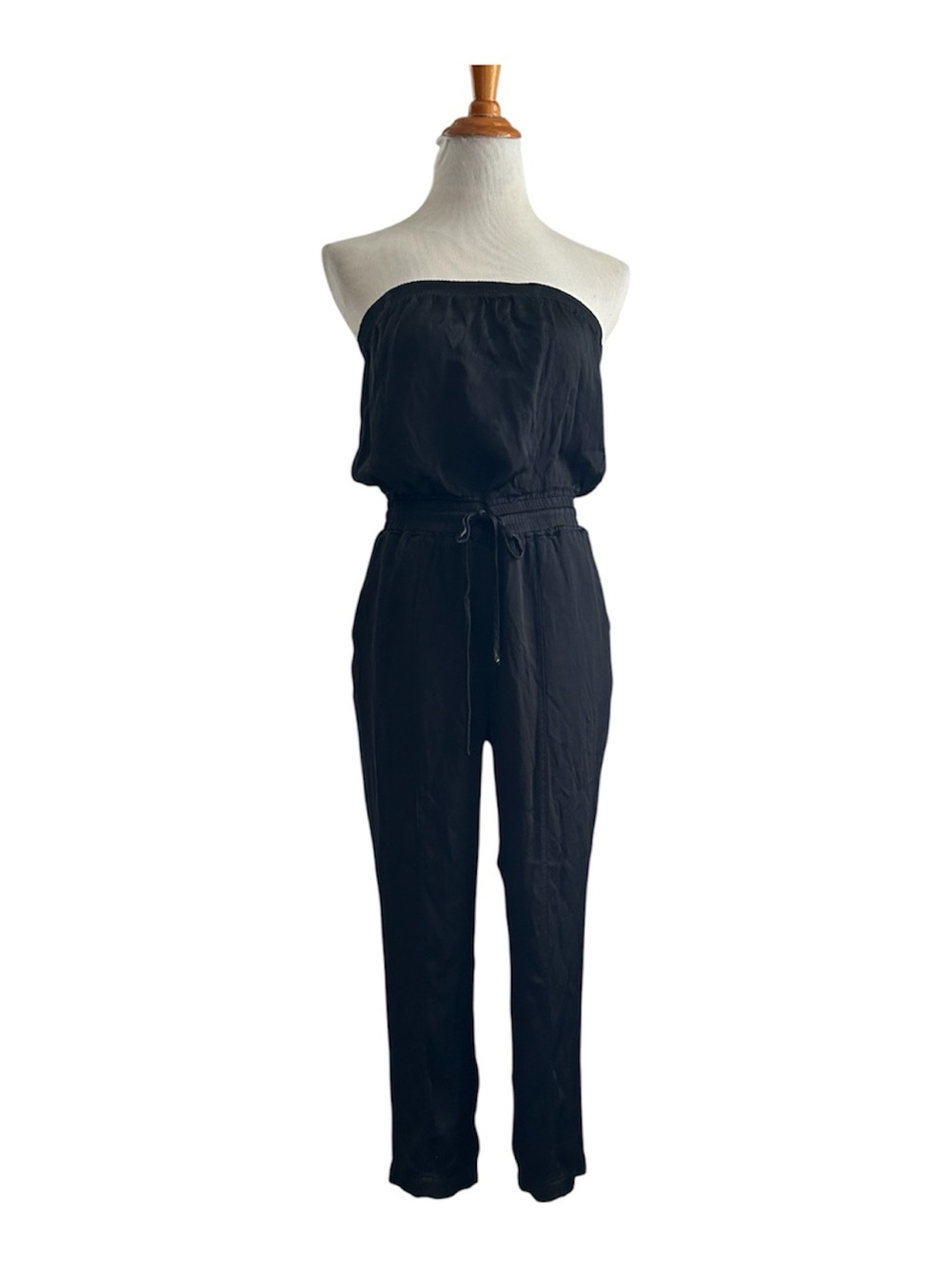 Velvet Heart Black Strapless Drawstring Jumpsuit